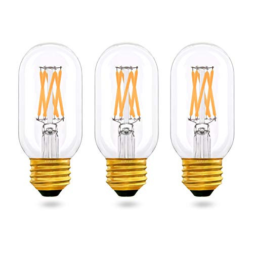 T45T14 E26 LED Bulb 60 Watt Equivalent Dimmable Warm White 2700K AIELIT Antique LED Tubular Edison Light Bulbs for Chandelier Bathroom Vanity Ceiling Fan Pendant Lights 3-Pack