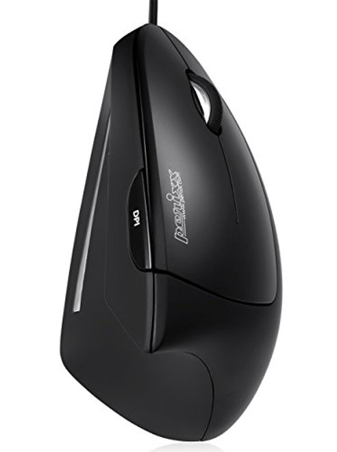 Perixx PERIMICE-513N PERIMICE-513, Wired Ergonomic Vertical Mouse - 1000/1600 DPI - Natural Ergonomic Vertical Design - Recommended with RSI User