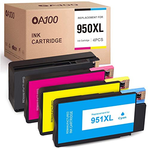 OA100 Compatible Ink Cartridges Replacement for HP 950XL 951XL 950 XL 951 XL for OfficeJet Pro 8600 8610 8620 8630 8640 8660 8625 8615 8100 276dw 251dw 271dw Black Cyan Magenta Yellow 4 Pack