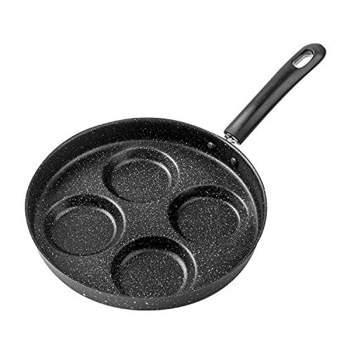 Upgraded Egg Frying Pan 4-Cups Non Stick Aluminium Alloy Fried Egg Cooker Swedish Pancake Plett Crepe Pan for Gas Stove and Induction Hob