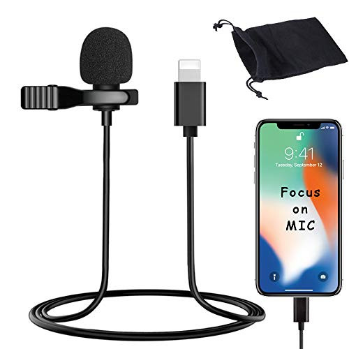 Mini Professional Lavalier Lapel Microphone for iPhone 781112XXSXR Omnidirectional Condenser Mic to Youtube Vlogging Facebook Interview Video for iPhone SmartphoneiPadiPod 9_8 ft