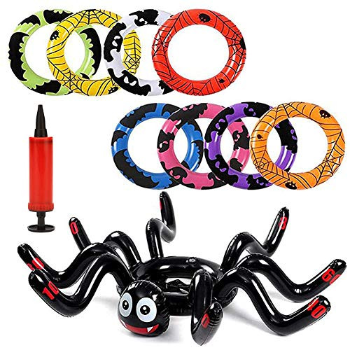 Inflatable Spider Ring Toss Game BESTZY Toss Game Set for Kids Adult Halloween Party Game Headband Inflatable Toys for Indoor Outdoor Game Halloween Holiday Party Supplies Carnival Game