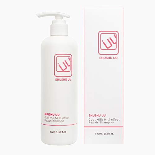 SHUSHU UU Goat Milk Hair Shampoo Flower and Fruity Milk Scent Two-in-one Hair Shampoo