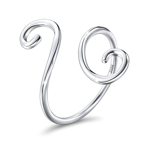 Simple Ring for Women S925 Sterling Silver Adjustable Wrap Open Spiral Spoon Ring -SILVER MOUNTAIN 8 Simple Ring for Women S925 Sterling Silver Adjustable Wrap Open Spiral Spoon Ring -SILVER MOUNTAIN 8