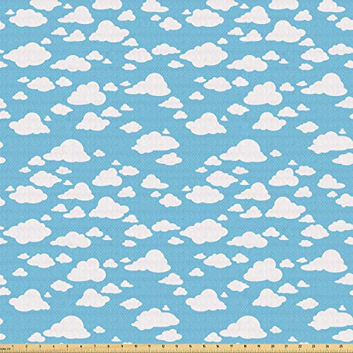Ambesonne Blue Fabric by The Yard Clear Summer Sky Pattern with Clouds Dotted Background Cartoon Style Kids Design Stretch Knit Fabric for Clothing Sewing and Arts Crafts 1 Yard Pale Blue Ambesonne Blue Fabric by The Yard Clear Summer Sky Pattern with Clouds Dotted Background Cartoon Style Kids Design Stretch Knit Fabric for Clothing Sewing and Arts Crafts 1 Yard Pale Blue