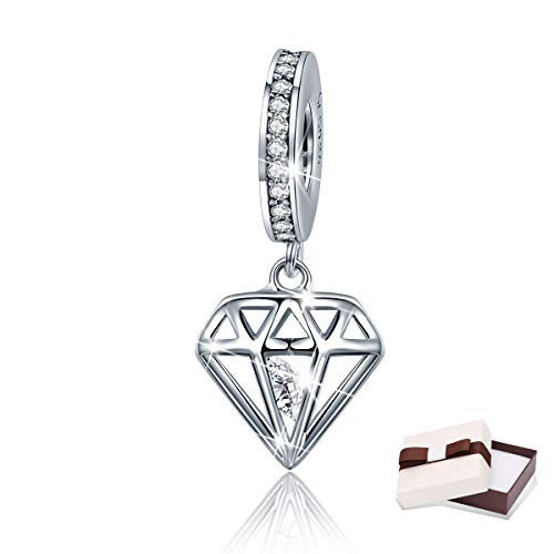 BAMOER Charm Sterling Silver Diamond Love Charms Pendant for Charms Bracelet BAMOER Charm Sterling Silver Diamond Love Charms Pendant for Charms Bracelet