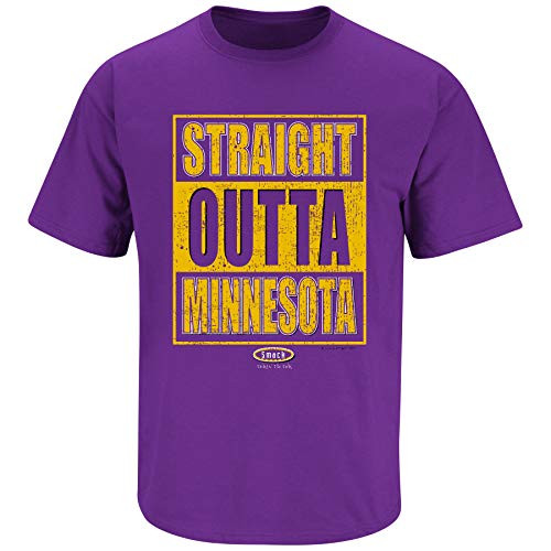 Minnesota Football Fans_ Straight Outta Minnesota Purple T-Shirt Sm-5X Short Sleeve 5XL