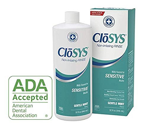 CloSYS Sensitive Mouthwash, Gentle Mint Flavored, pH balanced, helps soothe mouth Sensitivity, Alcohol Free, 32 ounce