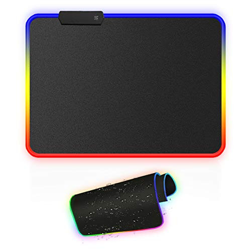 Soontrans RGB Gaming Mouse Pad Led Mouse Pad Computer Keyboard pad Oversized Glowing Led Mousepad with 10 Lighting Modes Mouse Mat Waterproof Anti-Slip 350 x 250 mm13_8 x 9_8 inches Soontrans RGB Gaming Mouse Pad Led Mouse Pad Computer Keyboard pad Oversized Glowing Led Mousepad with 10 Lighting Modes Mouse Mat Waterproof Anti-Slip 350 x 250 mm13_8 x 9_8 inches