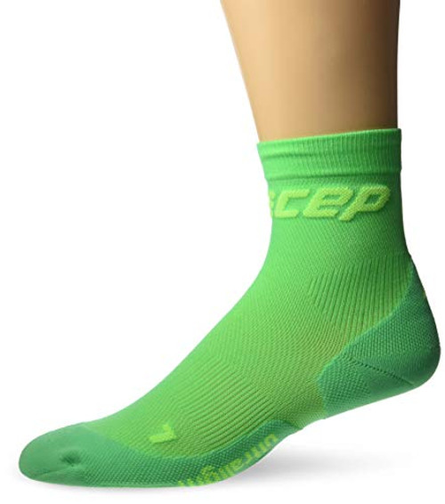 CEP Mens Crew Cut Performance Running Socks Ultralight ViperGreen III