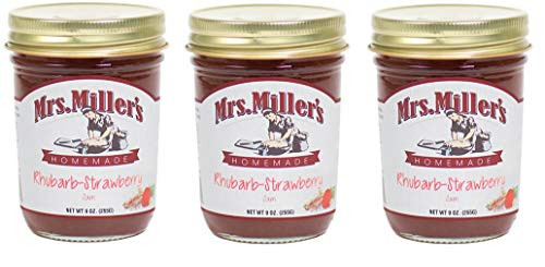 Mrs_ Millers Homemade Jam Rhubarb-Strawberry 9 OZ Pack of 3 Mrs_ Millers Homemade Jam Rhubarb-Strawberry 9 OZ Pack of 3