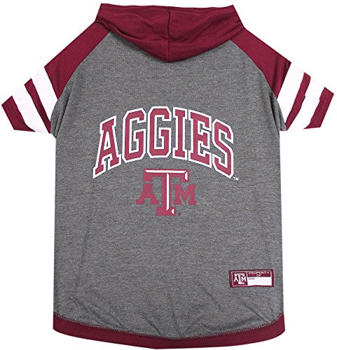 NCAA Texas A and M Aggies Hoodie for Dogs  and  Cats Large_  Collegiate Licensed Dog Hoody Tee Shirt  Sports Hoody T-Shirt for Pets  College Sporty Dog Hoodie Shirt
