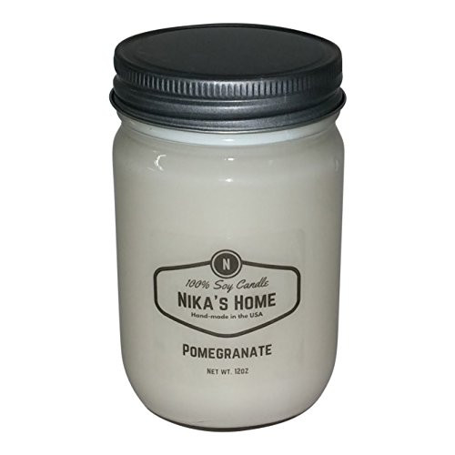 Nika's Home Pomegranate Soy Candle - 12oz Mason Jar