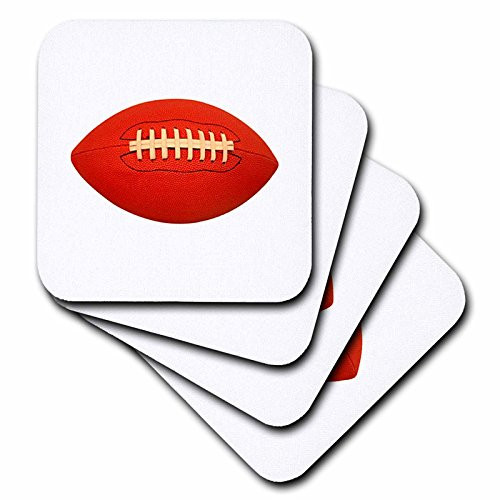 3dRose CST-3183-1 Football Soft Coasters Set of 4 3dRose CST-3183-1 Football Soft Coasters Set of 4