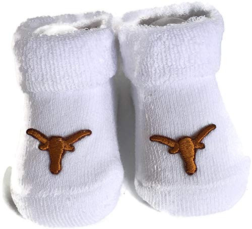 Texas Longhorns Baby Booties UT White Infant Socks NCAA Licensed Logo Texas Longhorns Baby Booties UT White Infant Socks NCAA Licensed Logo