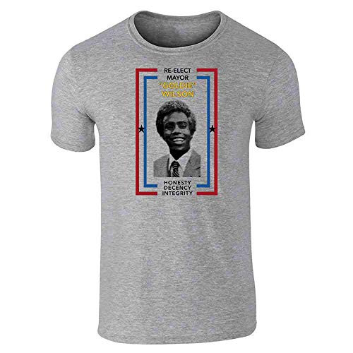 Re-Elect Mayor Goldie Wilson Campaign Costume Gray L Graphic Tee T-Shirt for Men