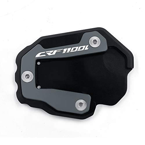 Hunter-Bike Motorcycle Kickstand Enlarger Pad Side Foot Stand Extension Plate For Honda CRF1100L CRF 1100 L Africa Twin Adventure Sports DCT 2019-2021 Grey