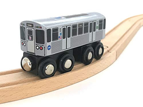 Munipals MP03-11BN CTA Chicago L Brown Line The Loop Wooden Train Car