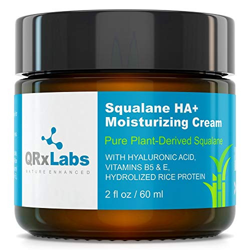 Pure Plant-Based Squalane HA Moisturizing Cream with Hyaluronic Acid  Organic ECOCERT Approved USDA Certified Squalane Derived from Sugarcane  Best Moisturizer For Face Body  and  Skin - 2 fl  60 ml