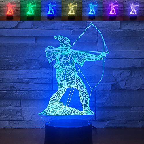 Abstractive 3D Archery Optical Illusion Night Light 7 Color Change Touch Switch USB Powered LED Acrylic Desk Lamp for Holiday Birthday Gift