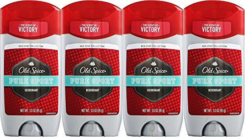 Old Spice Red Zone Collection Mens Deodorant Pure Sport Scent 3 Oz Pack of 4