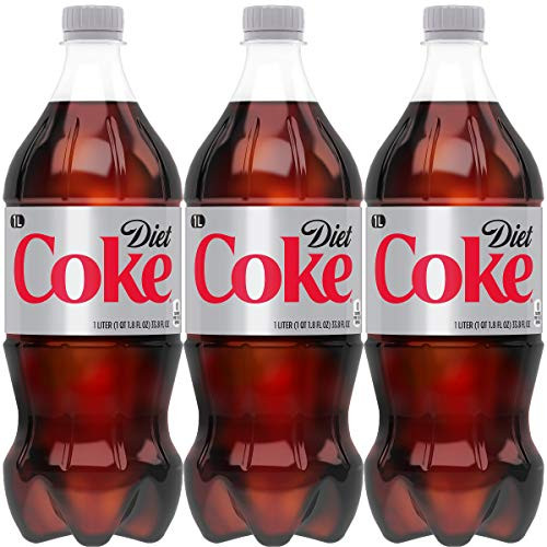 Diet Coke Soda Soft Drink 1 Liter Pack of 3 Total of 101_44 Fl Oz