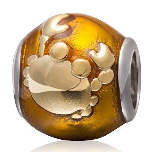 Zodiac Sign Enamel Beads Authentic 925 Sterling Silver Charms for Charms Bracelet Cancer Zodiac Sign Enamel Beads Authentic 925 Sterling Silver Charms for Charms Bracelet Cancer