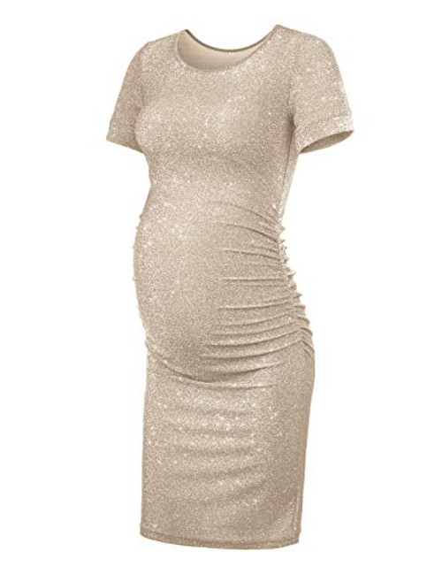 KIM S Maternity Dress for Photoshoot Champagne Medium