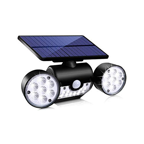 Aionarew Solar Lights Outdoor Motion Sensor Security Lights with 30 LEDs Ip65 Waterproof 360° Adjustable Solar Wall Lights Wireless Flood Lights for Garage Yard Patio Deck 1 Pack