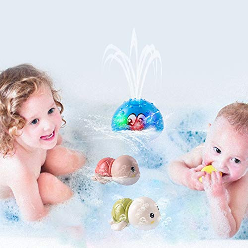 Bath Toys Bath Toys for Toddlers Water Spray Toys for Kids Baby Toys Whale Toy Light Up Bath Toys Bathtub Toys Spray Water Squirt Toy Sprinkler Bath Toy for Toddlers 1-3 Baby Toys Baby Toys-Blue