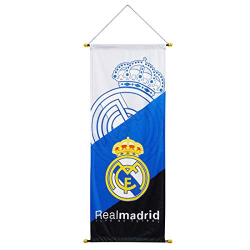 STER-TSP FC Real Madrid Flag Soccer Club Decoration Vertical Hanging Flag White