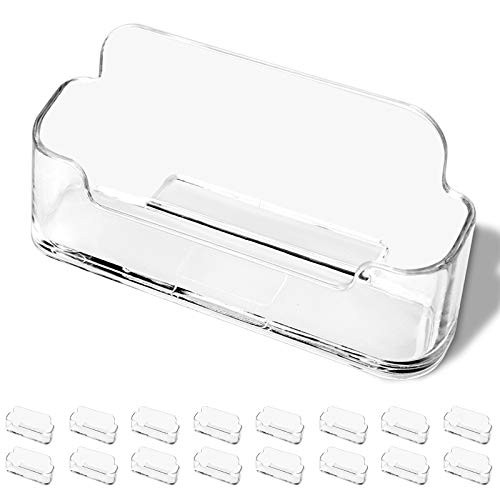 DMFLY 16 Pack Business Card Holder for Desk Acrylic Business Card Holder Clear Plastic Business Card Stand Desktop Business Card Holders for Exhibition Home  and  Office Fits 30-50 Business Cards