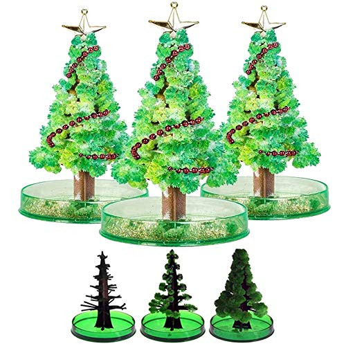 Omaky 3PCS Magic Growing Crystal Christmas Tree Kids DIY Felt Halloween Decorations TreeXmas Ornaments Wall Hanging Gifts Presents Novelty Kit for Kids Funny Educational and Party Toys