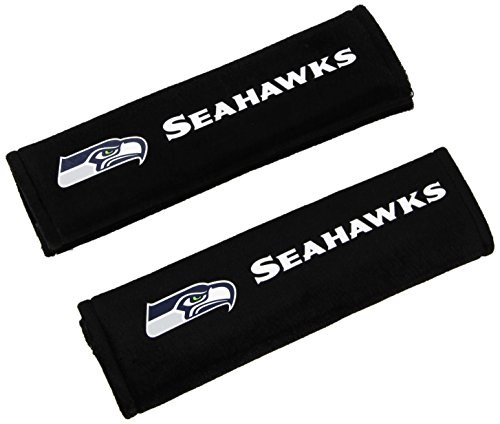 Fremont Die NFL Seattle Seahawks Seat Belt Pads 10 x 2_5 Pack of 2 10 x 2_5 Pack of 2 BlackTeam Colors