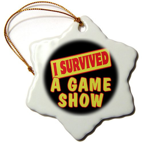 3dRose ORN-117610-1 I Survived a Game Show Survial Pride and Humor Design Snowflake Ornament Porcelain 3-Inch