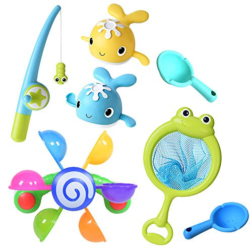 CTRLZS 7 Pack Bath Toys Swimming Dolphin Bath Toy Wind-up Bathtub Toys Bathtub Toys for Toddlers Pool Playset for Boys and Girls