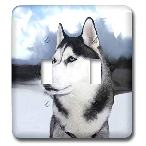 3dRose LLC lsp-4438-2 Siberian Husky Double Toggle Switch