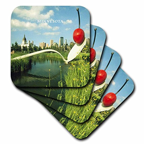 3dRose CST-62052-1 Minneapolis Sculpture Garden Soft Coasters Set of 4