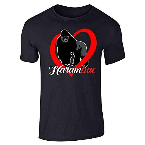 Harambe is My HaramBAE Meme RIP Gorilla Black L Graphic Tee T-Shirt for Men