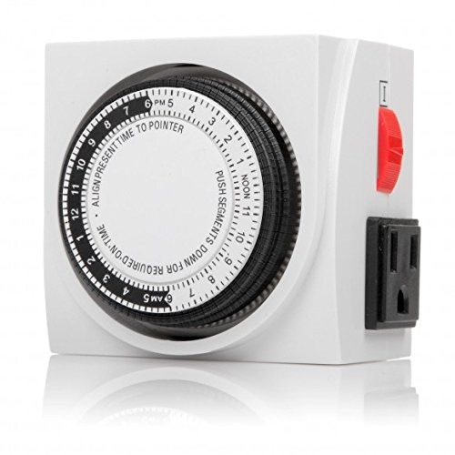 Otimo 3 Prong Dual Outlet 24 Hour Mechanical Timer Switch