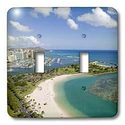 3dRose lsp-89601-2 Ala Moana Honolulu Hawaii Us12 Dpb0486 Douglas Peebles Double Toggle Switch