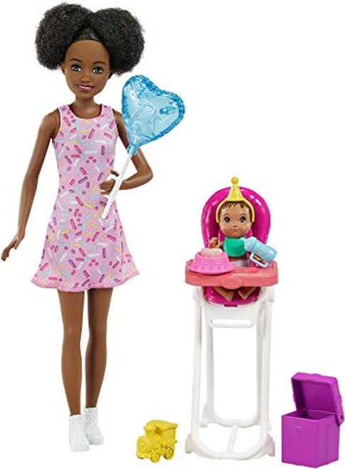 Barbie Skipper Babysitters Inc_ Dolls  and  Playset with Babysitting Skipper Doll Color-Change Baby Doll High Chair  and  Party-Themed Accessories for Kids 3 to 7 Years Old