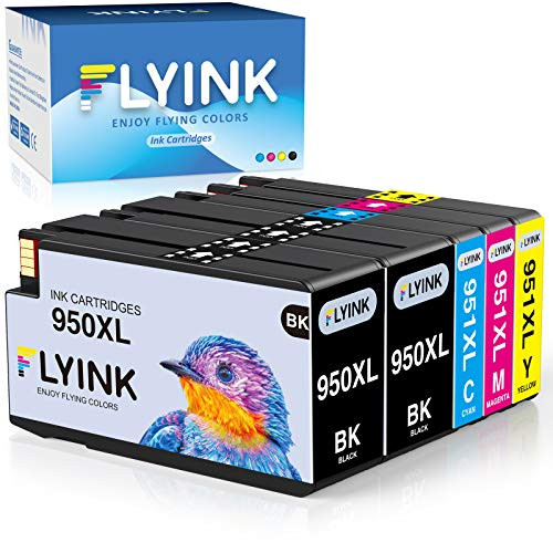 FLYINK Compatible Ink Cartridge Replacement for HP 950 951 950XL 951XL for HP OfficeJet Pro 8600 8100 8610 8620 8660 8630 8640 8615 8625 251DW 276DW 271DW Printer 5 Pack2BK1C1M1Y