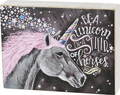 Primitives by Kathy Chalk Art Box Sign, Be a Unicorn Primitives by Kathy Chalk Art Box Sign, Be a Unicorn