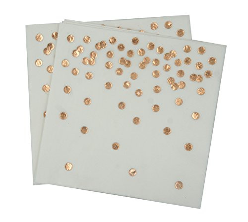 Dots Paper Napkins,Polka Dot Napkins,6.5''6.5'' 50counts 3-ply 18Grams Perfect For Wedding,Birthday,Party,Graduation,Decorations,Babyshower,Bridalshower (Rose Gold Foil Confitt Dots, 6.5''x6.5'') Dots Paper Napkins,Polka Dot Napkins,6.5''6.5'' 50counts 3-ply 18Grams Perfect For Wedding,Birthday,Party,Graduation,Decorations,Babyshower,Bridalshower (Rose Gold Foil Confitt Dots, 6.5''x6.5'')