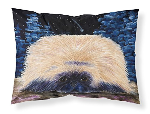 Carolines Treasures SS8439PILLOWCASE Starry Night Pekingese Moisture Wicking Fabric Standard Pillowcase Large Multicolor