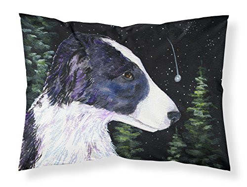 Carolines Treasures SS8490PILLOWCASE Starry Night Border Collie Moisture Wicking Fabric Standard Pillowcase Large Multicolor