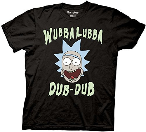 Rick and Morty Wubbalubba Dub-Dub T-shirt LargeBlack