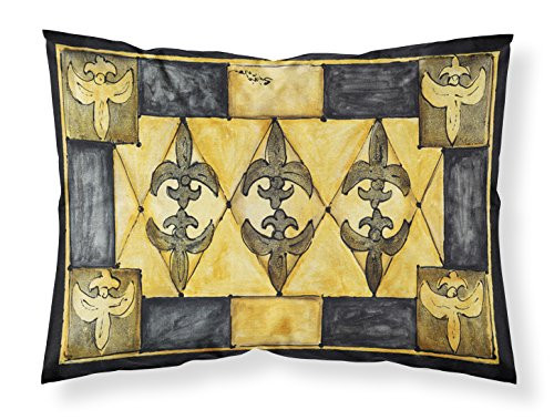 Carolines Treasures 8089PILLOWCASE Fleur de lis Moisture Wicking Fabric Standard Pillowcase Standard Multicolor