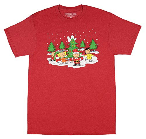 Peanuts Mens A Charlie Brown Christmas Snoopy Winter Holiday Fun T-Shirt 2X-Large